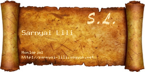 Sarnyai Lili névjegykártya