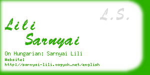 lili sarnyai business card